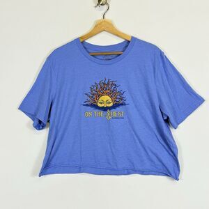 McMenamin's Restaurant On The Quest Sun Graphic Cropped Tee Shirt Top Women's XL